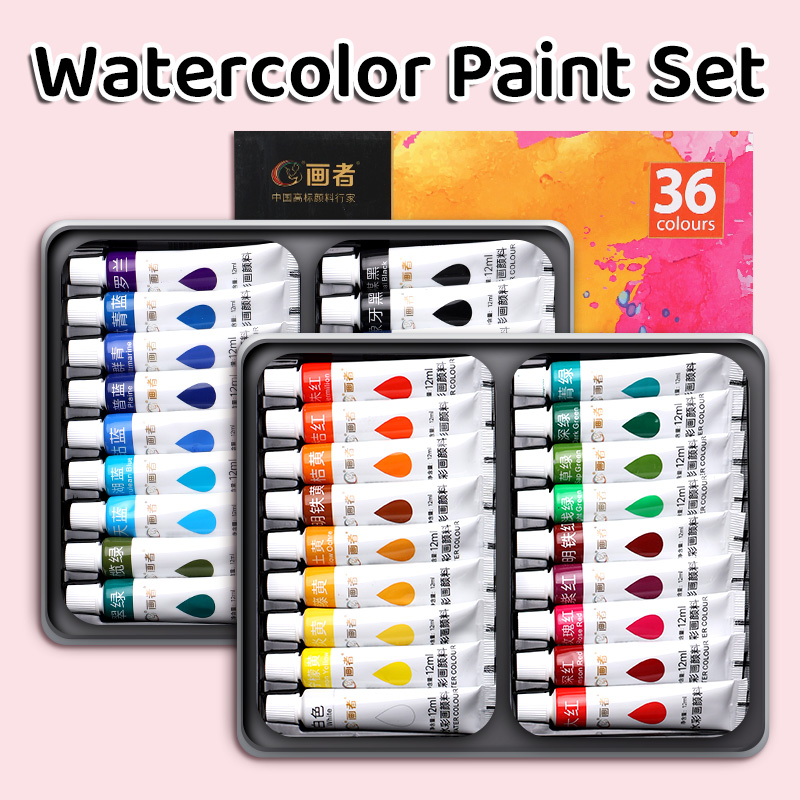 Art Craft Easy With Paper - 36-Farben-Aquarellfarben-Set, je 12 ml/0,41 Floz, einfach