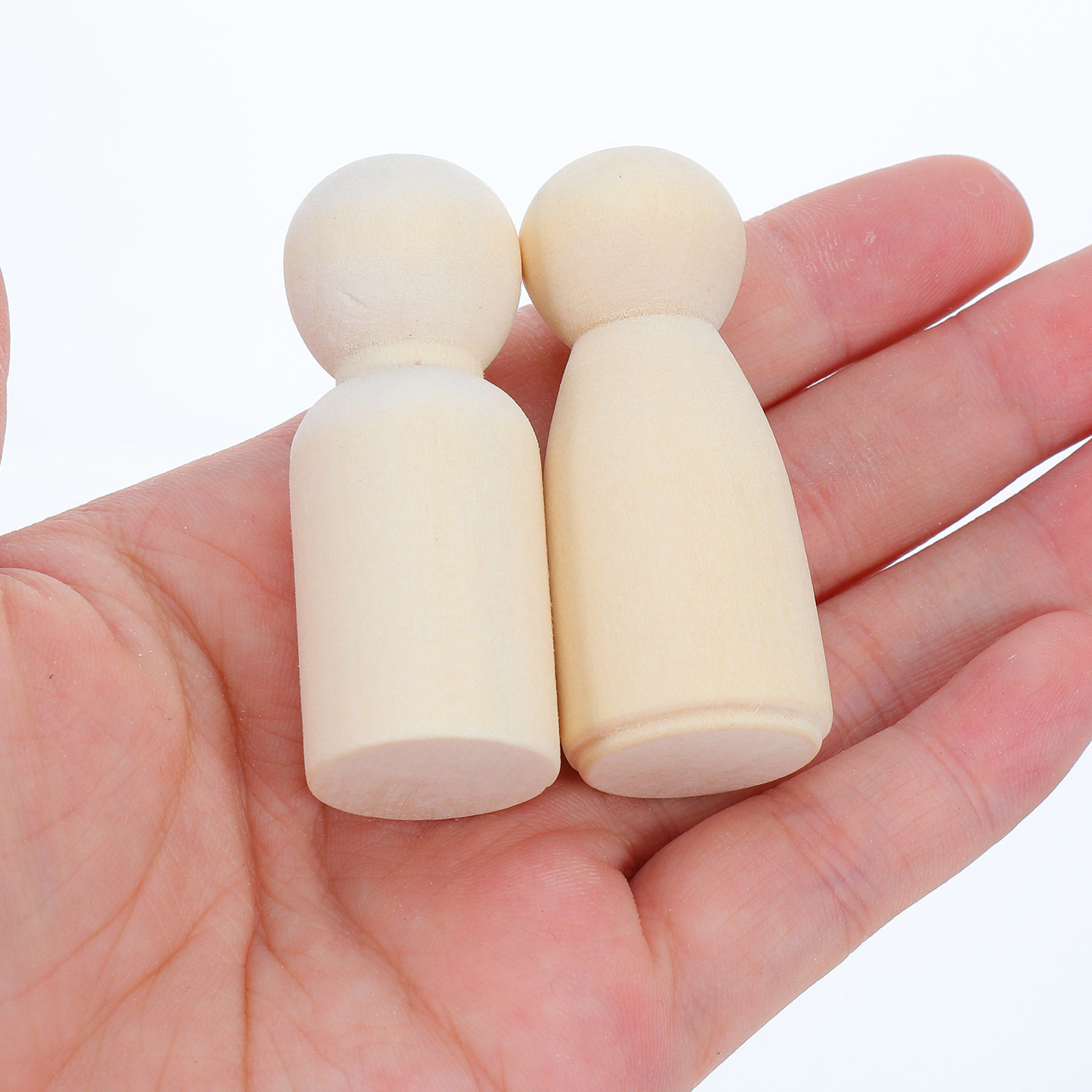 Art Craft Kit - 40 Stück Blanko-Holzfiguren, Unbehandelte Glatte Holzformen
