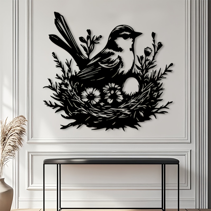 Art And Craft For Nursery - CIFBUY Metall-Wandkunst, Vogelnest-Dekoration, natürlicher Stil, Kinderzimmer-Dekoration,