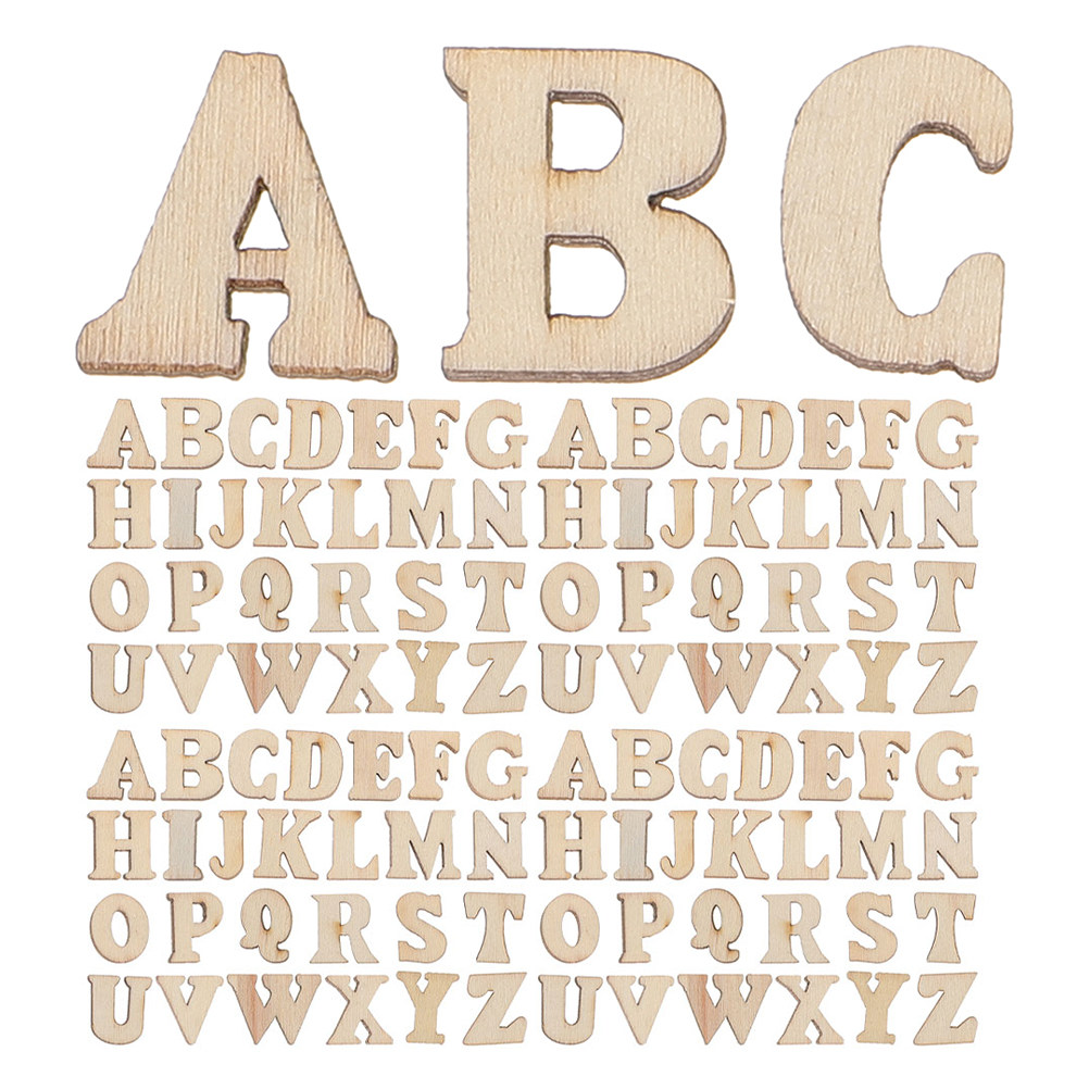 Art And Craft For Nursery - 416 Stück Kleine Holz-Alphabetbuchstaben Unbehandeltes Massivholz-Buchstaben-Set