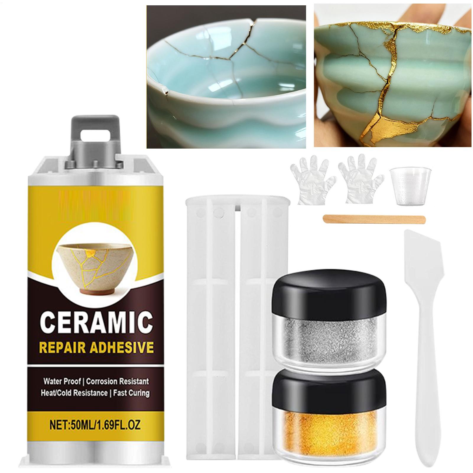 Art Craft Workshop - Kintsugi Reparatur-Set Gold Keramikkleber Lebensmittelsicherer Klebstoff