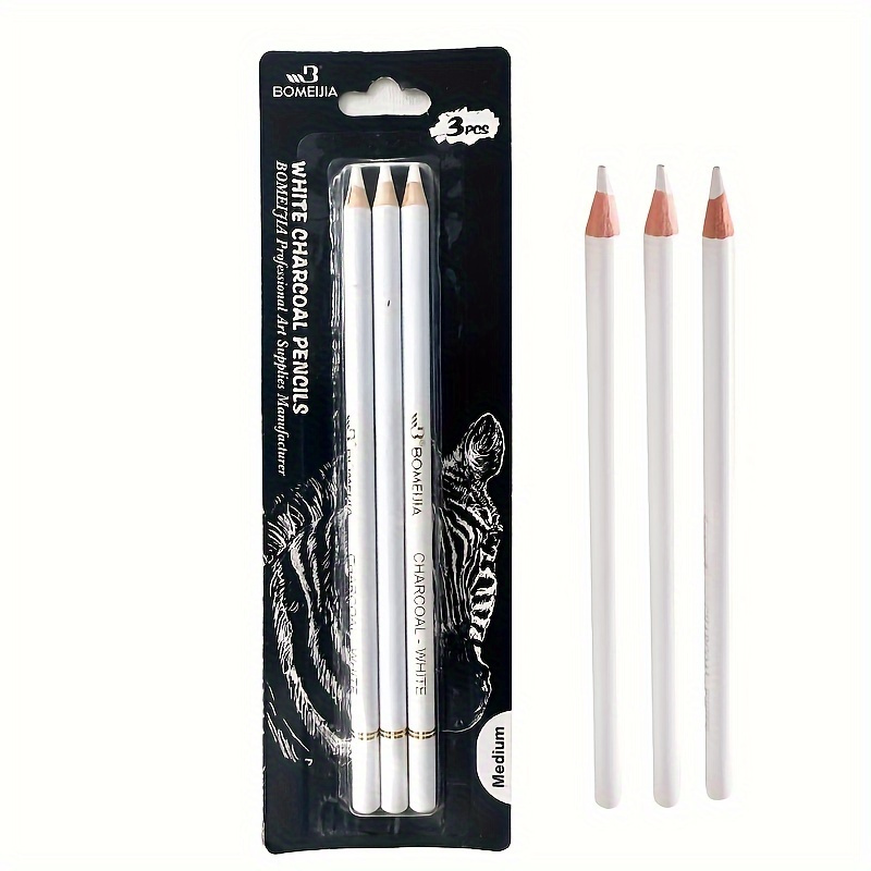 Sketching Charcoal Set - 3/6-teiliges weißes Kohlestift-Set für Künstler –