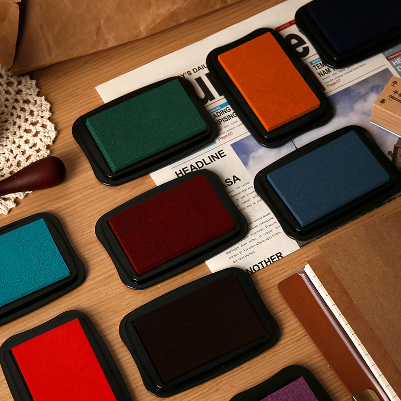 Stamping Ink Pad - 12 Farben Vintage einfarbig großes Stempelkissen