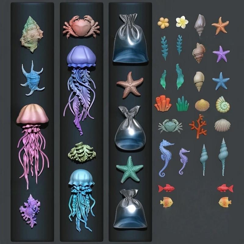Art Craft Jellyfish - 3D Ozean Serie Silikon Nagel Form