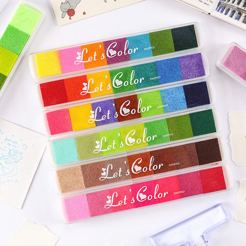 Stamping Ink Pad - Niedliches Mehrfarbiges Stempelkissen für Schule, Malerei,