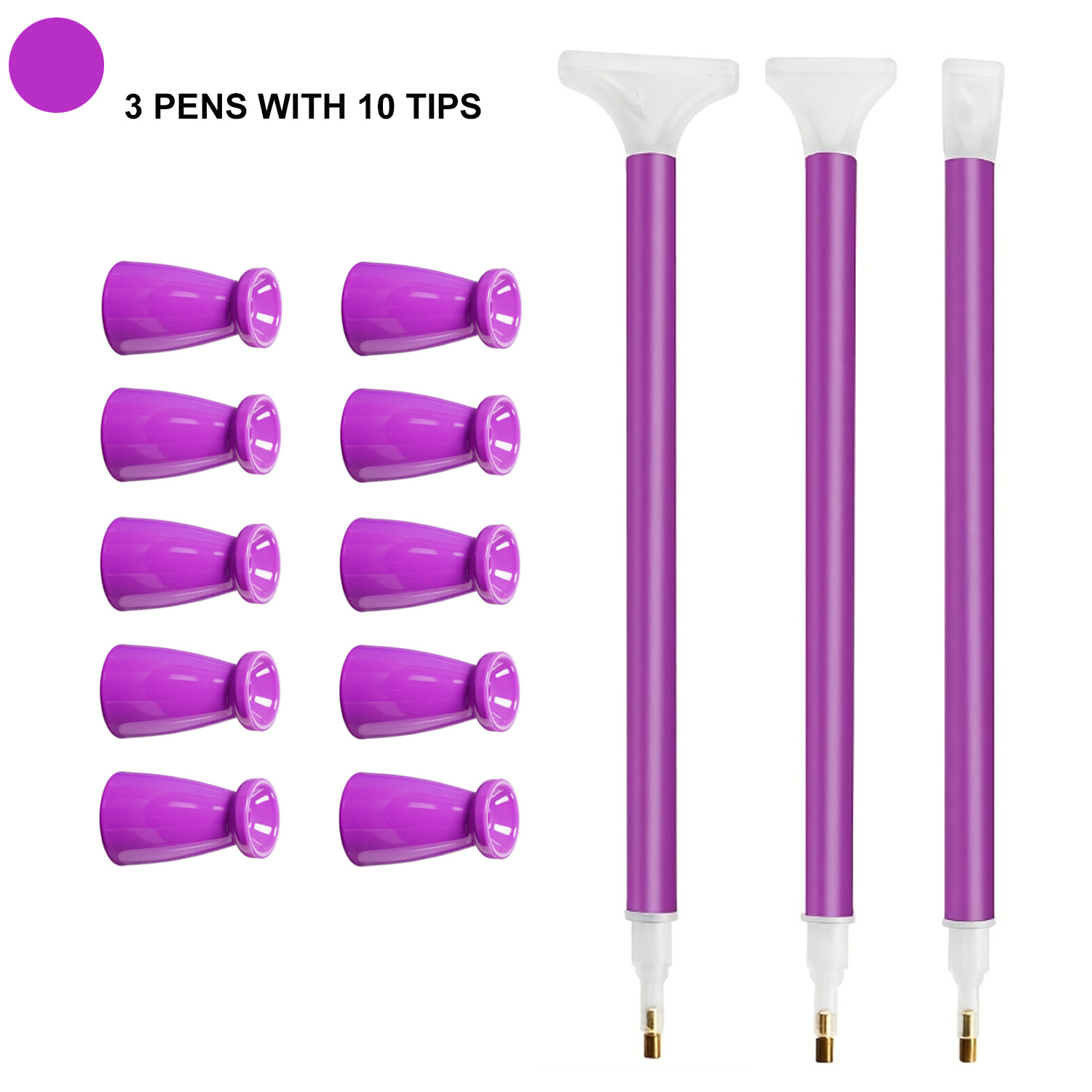 Art Craft Kit - 10 Silikonspitzen & 3 Stifte Diamantmalerei-Stiftset,