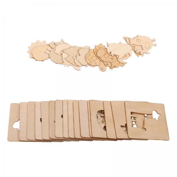 Art Craft Preschool - Zeichenschablonen für Kinder, wiederverwendbare Holzschablonen, Kunstschablonen-Set,