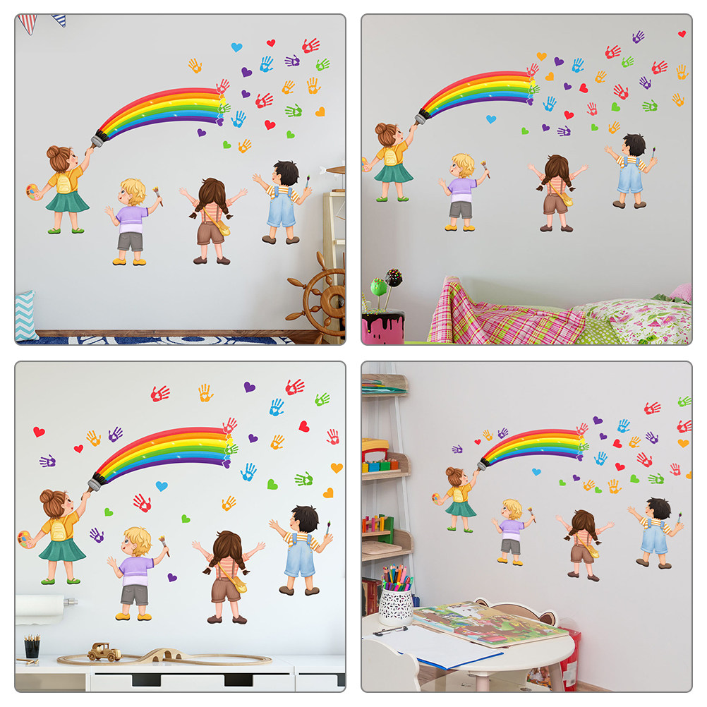 Art And Craft For Nursery - DIY Selbstklebende Regenbogen-Wanddekoration Wandaufkleber Raumdekoration Klassenzimmer