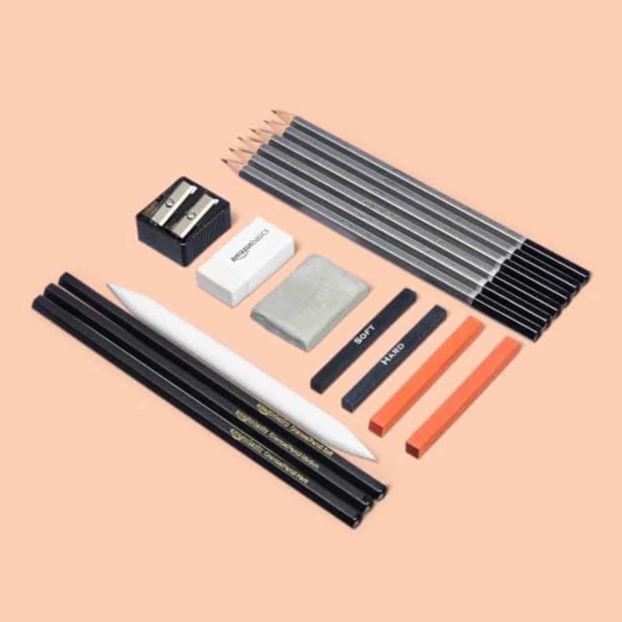 Sketching Charcoal Set - Skizzier- und Zeichenkunst-Stiftset, 17-teiliges Set für