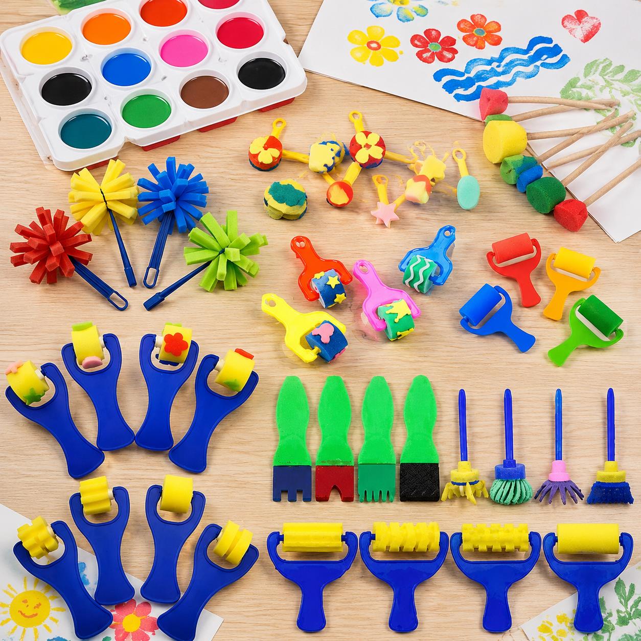 Art Craft Workshop - Großpackung mit Mal- und Pinselschwämmen –