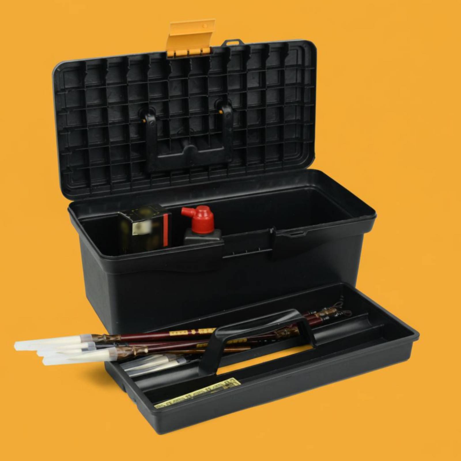 Art Craft Workshop - Kunstbedarfsbox Hartschalen-Aufbewahrungsbox Kunststoff-Werkzeugkasten mit Mehrfachfächern und