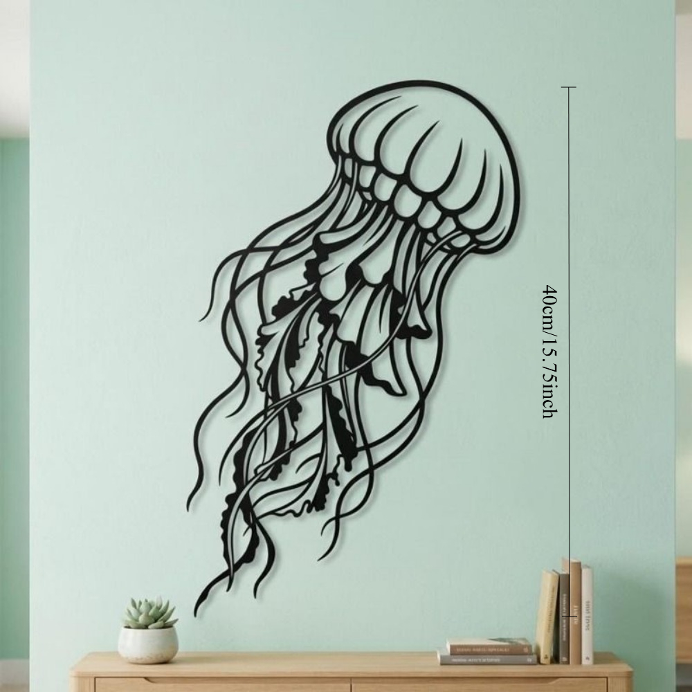 Art Craft Jellyfish - CIFBUY Metall-Wandkunst, Quallen-Silhouette, Eisenhandwerk, Dekor, modernes