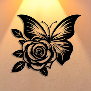 1, Eisen-Schmetterlings-Rosen- – Art Craft Logo Design Bewertung und Preis