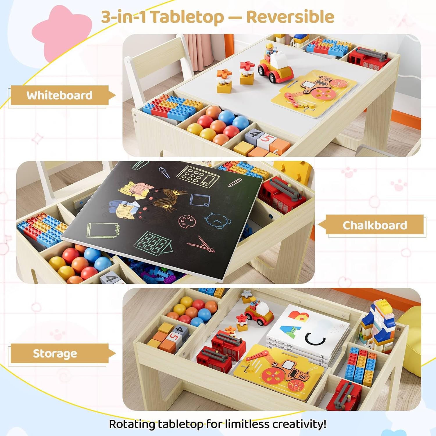 3-in-1 Kinder-Kunsttisch- und  – Art And Craft For Nursery Bewertung und Preis